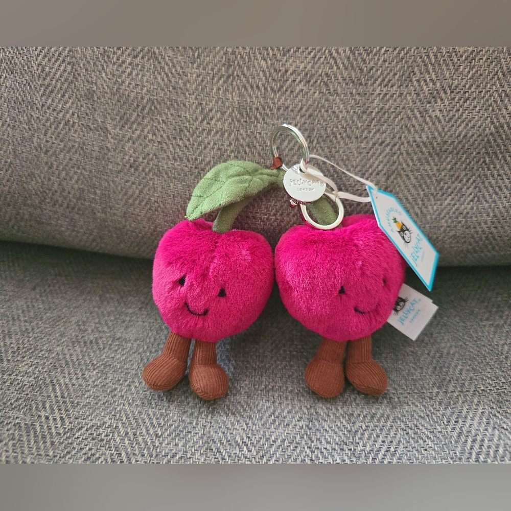 Jellycat Amusables Cherries Bag Charm keychain